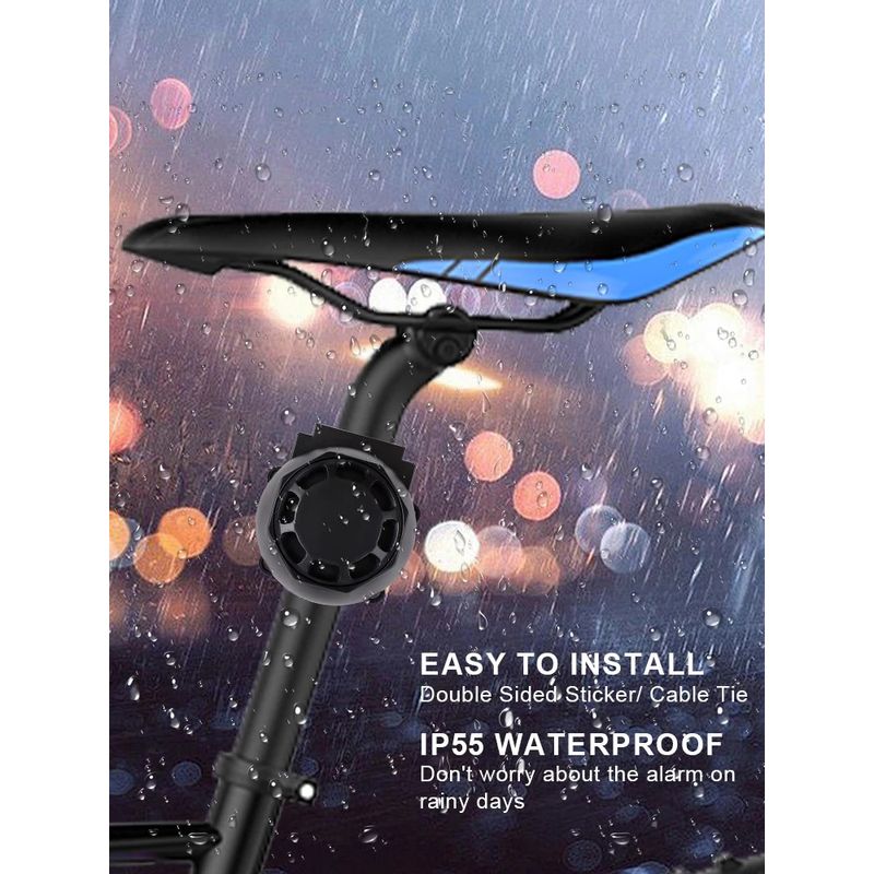 Sport si Outdoor - Ciclism - Accesorii pentru biciclete - Antifurt biciclete - Alarma Antifurt Motocicleta Bicicleta 12V Techstar, Sirena 120-125dB, Waterproof IP55, Reincarcabila USB-C 700mAh - Infinity.ro