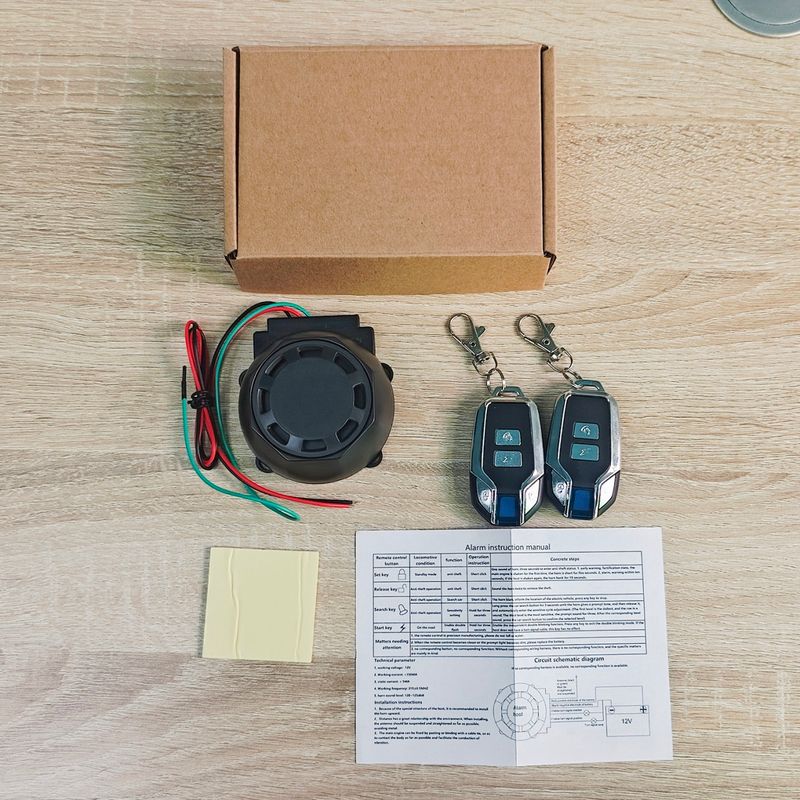 Sport si Outdoor - Ciclism - Accesorii pentru biciclete - Antifurt biciclete - Alarma Antifurt Motocicleta Bicicleta 12V Techstar, Sirena 120-125dB, Waterproof IP55, Reincarcabila USB-C 700mAh - Infinity.ro