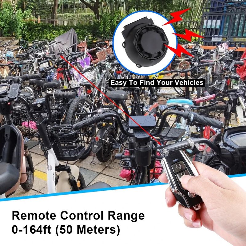 Sport si Outdoor - Ciclism - Accesorii pentru biciclete - Antifurt biciclete - Alarma Antifurt Motocicleta Bicicleta 12V Techstar, Sirena 120-125dB, Waterproof IP55, Reincarcabila USB-C 700mAh - Infinity.ro