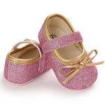 Fashion, accesorii si bijuterii - Copii - Incaltaminte copii - Pantofi copii - Pantofi SuperBaby Cu Fundita Aurie, Piele ecologica, Fete, Roz, 21 - Infinity.ro
