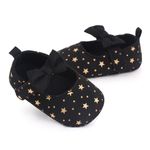 Fashion, accesorii si bijuterii - Copii - Incaltaminte copii - Pantofi copii - Pantofi SuperBebeShop, Cu Stelute Aurii Si Fundita, Casual, Textil, Fete, Velcro, Negru, 18 - Infinity.ro