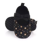 Fashion, accesorii si bijuterii - Copii - Incaltaminte copii - Pantofi copii - Pantofi SuperBebeShop, Cu Stelute Aurii Si Fundita, Casual, Textil, Fete, Velcro, Negru, 18 - Infinity.ro