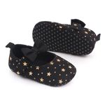 Fashion, accesorii si bijuterii - Copii - Incaltaminte copii - Pantofi copii - Pantofi SuperBebeShop, Cu Stelute Aurii Si Fundita, Casual, Textil, Fete, Velcro, Negru, 18 - Infinity.ro