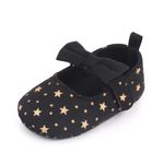 Fashion, accesorii si bijuterii - Copii - Incaltaminte copii - Pantofi copii - Pantofi SuperBebeShop, Cu Stelute Aurii Si Fundita, Casual, Textil, Fete, Velcro, Negru, 18 - Infinity.ro