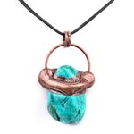 Fashion, accesorii si bijuterii - Femei - Bijuterii femei - Pandantive femei - 2026 | Pandantiv UNICAT din cristal natural de Turcoaz, piatra anului 2026 + metal antichizat cu cupru electrolitic, 99,99% pur - Infinity.ro