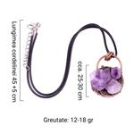 Fashion, accesorii si bijuterii - Femei - Bijuterii femei - Pandantive femei - 2026 | Pandantiv UNICAT din cristal natural de Ametist, piatra anului 2026 + metal antichizat cu cupru electrolitic, 99,99% pur - Infinity.ro