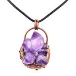 Fashion, accesorii si bijuterii - Femei - Bijuterii femei - Pandantive femei - 2026 | Pandantiv UNICAT din cristal natural de Ametist, piatra anului 2026 + metal antichizat cu cupru electrolitic, 99,99% pur - Infinity.ro