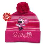 Fashion, accesorii si bijuterii - Copii - Accesorii copii - Caciuli si palarii copii - Căciulă tricotată pentru fete, Minnie Mouse, roz cu dungi și ciucure, acril, licență oficială Disney® - Infinity.ro