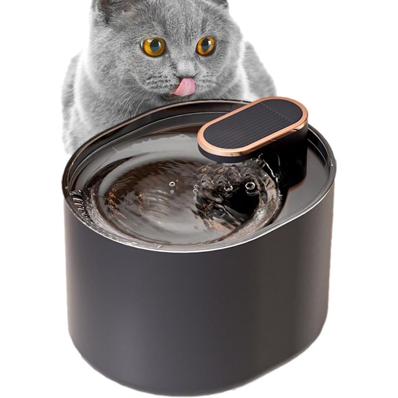 Casa si Gradina - Mobilier - Organizare si depozitare - Dozatoare/dispensere de apa - Dispenser automat de apa Brivoo pentru pisici si caini, tip fantana cu filtrare cu carbuni activi, LED, 3 L, negru - Infinity.ro