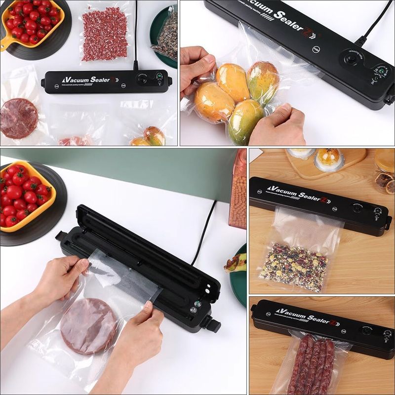 Electronice si Electrocasnice - Electrocasnice bucatarie - Mixere, tocatoare & roboti de bucatarie - Aparate de vidat - Aparat de Vidat si Sigilat Pungi Vacuum Sealer Z, Sigilare Automata, Pastrare Alimente Proaspete, Brivoo® - Infinity.ro