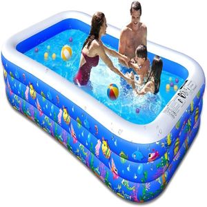 Piscina Gonflabila pentru Familie, Copii, 210cm, Rectangulara, Brivoo®, Usor de umflat si dezasamblat