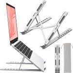 Laptop, Telefoane si Tablete - Laptopuri si accesorii - Accesorii Laptop - Standuri/Coolere notebook - Suport laptop universal Premium – Aluminiu, Pliabil, Reglabil in 6 Trepte, Design Ergonomic, Argintiu, Brivoo® - Infinity.ro