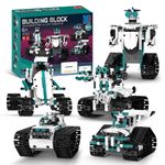 Jucarii, Copii si Bebe - Jucarii si jocuri - Vehicule si jucarii cu telecomanda - Roboti de jucarie - Robot Auraliv® 6+ cu 612 piese Set constructie inteligenta STEM control prin aplicatie si telecomanda mod vocal traseu - Infinity.ro