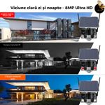 Casa si Gradina - Electrice - Smart Home - Camere de supraveghere - Camera de supraveghere solara WiFi 4K AURALIV Dual Lens impermeabila cu viziune nocturna color, audio bidirectional - Infinity.ro