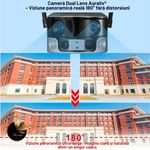 Casa si Gradina - Electrice - Smart Home - Camere de supraveghere - Camera de supraveghere solara WiFi 4K AURALIV Dual Lens impermeabila cu viziune nocturna color, audio bidirectional - Infinity.ro