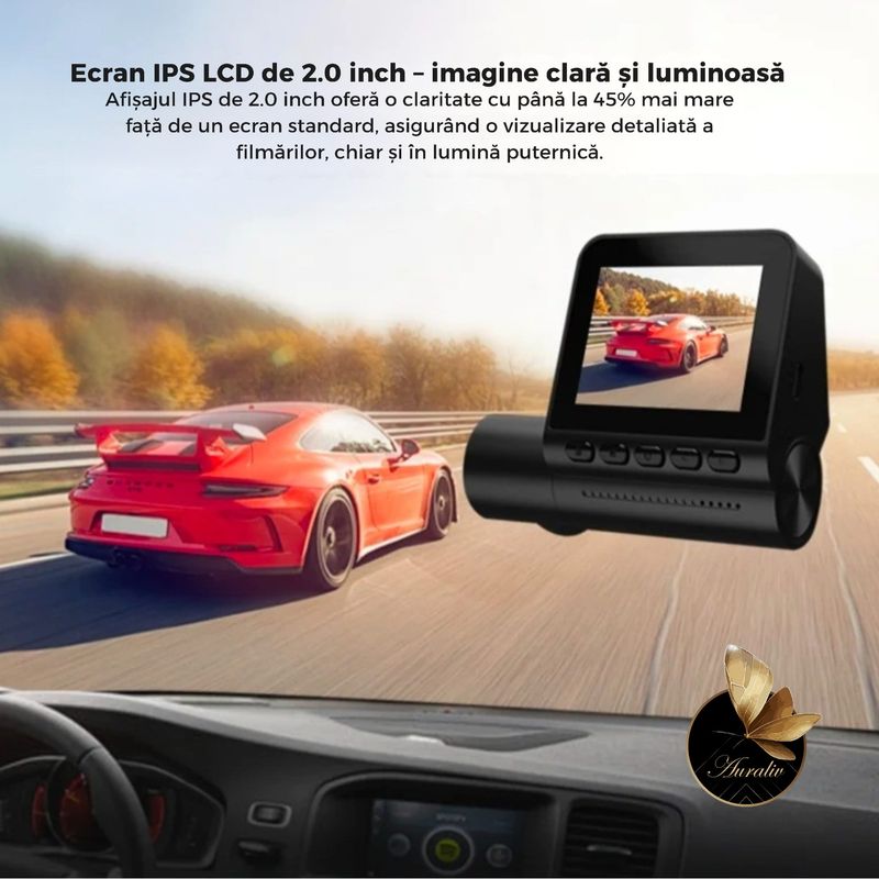Auto si Moto - Electronice auto - Camere auto si DVR - Camera Auto Auraliv® 4K GPS WiFi card inclus Inregistrare fata spate Monitorizare parcare G-senzor Inregistrare ciclica - Infinity.ro