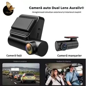 Camera Auto Auraliv® 4K GPS WiFi card inclus Inregistrare fata spate Monitorizare parcare G-senzor Inregistrare ciclica