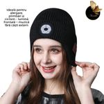 Laptop, Telefoane si Tablete - Wearables si gadgeturi - Wearables - Caciula inteligenta AURALIV cu LED reincarcabil si casti Bluetooth integrate, unisex, calduroasa, tricot, - Infinity.ro