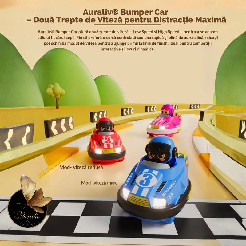 Jucarii, Copii si Bebe - Jucarii si jocuri - Vehicule si jucarii cu telecomanda - Masinute - Set 2 Masinute  Auraliv® cu Telecomanda Drift 360°Lumini LED Sunete Mod Viteza Joasa Rezistente la Impact Multiplayer - Infinity.ro