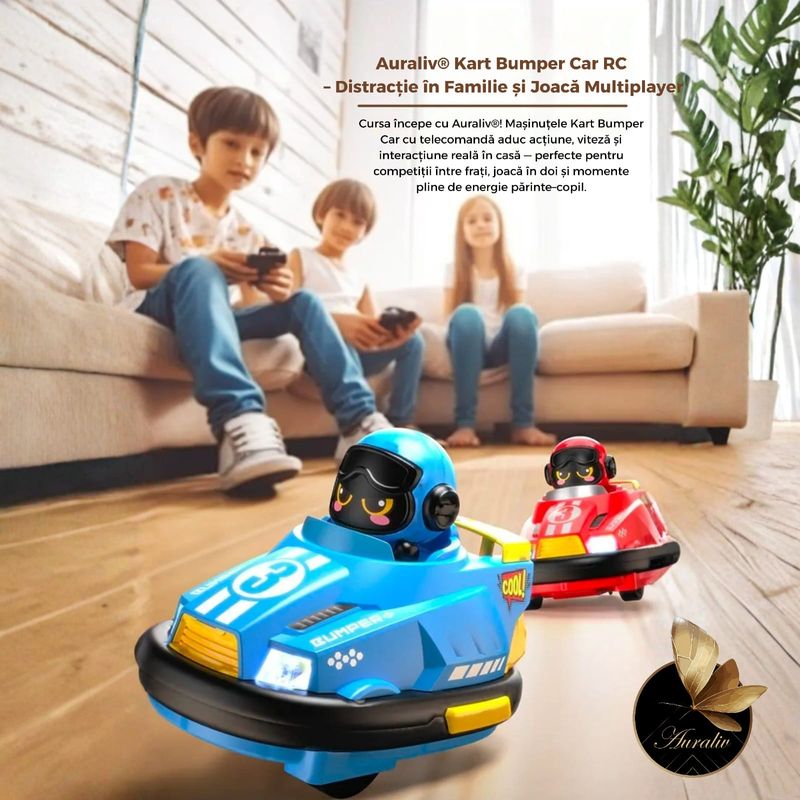 Jucarii, Copii si Bebe - Jucarii si jocuri - Vehicule si jucarii cu telecomanda - Masinute - Set 2 Masinute  Auraliv® cu Telecomanda Drift 360°Lumini LED Sunete Mod Viteza Joasa Rezistente la Impact Multiplayer - Infinity.ro