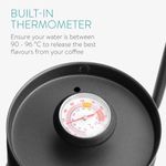 Electronice si Electrocasnice - Electrocasnice bucatarie - Preparare bauturi - Fierbatoare de apa - Fierbator cafea Navaris pour-over, 1000 ml, termometru integrat, argintiu, lemn/otel inoxidabil - Infinity.ro