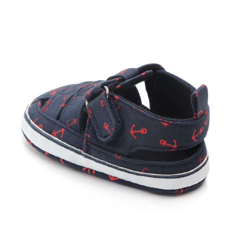 Fashion, accesorii si bijuterii - Copii - Incaltaminte copii - Pantofi copii - Pantofi Decupati SuperBaby Pentru Baietei, Ancore, Velcro, Bleumarin, 18 - Infinity.ro