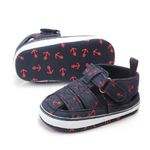 Fashion, accesorii si bijuterii - Copii - Incaltaminte copii - Pantofi copii - Pantofi Decupati SuperBaby Pentru Baietei, Ancore, Velcro, Bleumarin, 18 - Infinity.ro