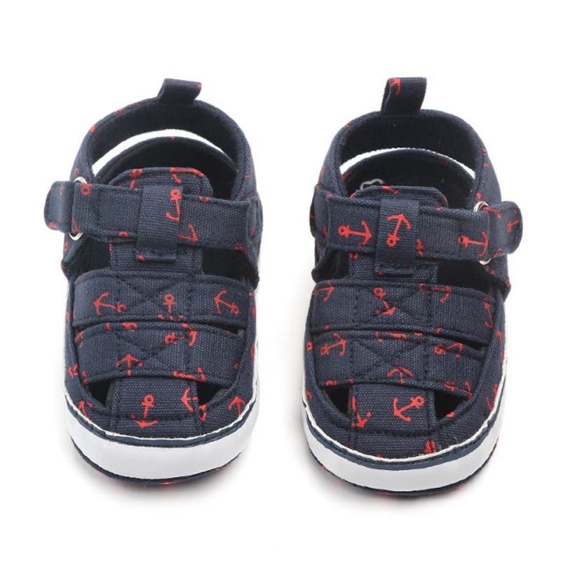 Fashion, accesorii si bijuterii - Copii - Incaltaminte copii - Pantofi copii - Pantofi Decupati SuperBaby Pentru Baietei, Ancore, Velcro, Bleumarin, 18 - Infinity.ro