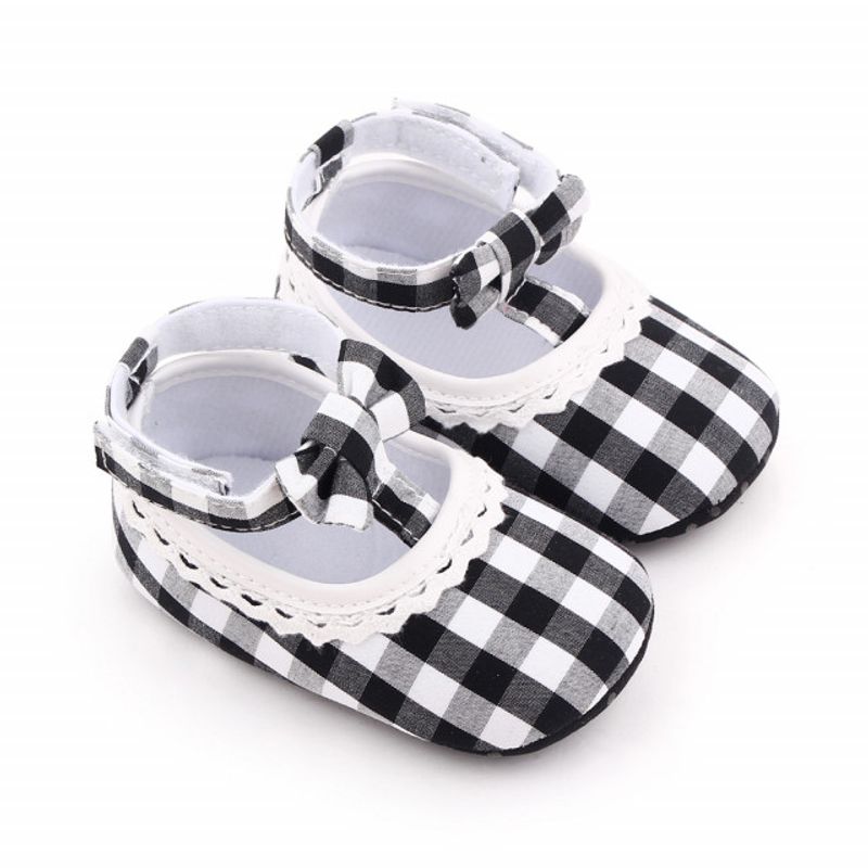 Fashion, accesorii si bijuterii - Copii - Incaltaminte copii - Pantofi copii - Pantofi SuperBaby, Model AL 15220 in carouri, Textil, 9-12 luni, Alb cu negru, 20 - Infinity.ro