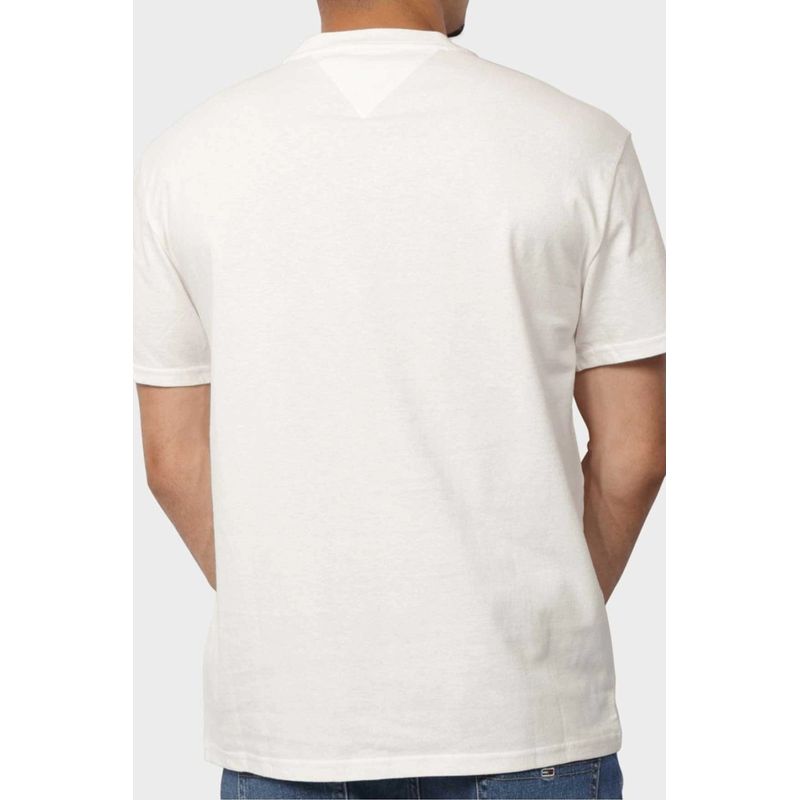 Fashion, accesorii si bijuterii - Barbati - Imbracaminte - Tricouri si bluze barbati - Tricou barbati Tommy Jeans DM0DM18537 S INTL Alb - Infinity.ro