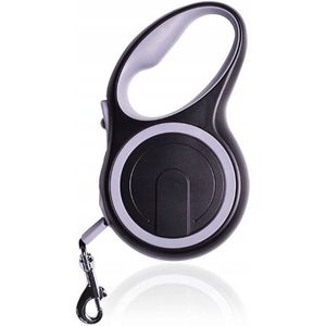 Lesa retractabila flexibila PetApp, 5 metri, gri/negru