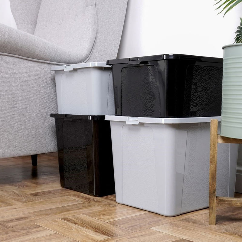 Casa si Gradina - Mobilier - Organizare si depozitare - Cutii depozitare - Containerul de depozitare cu capac 30 l, gri deschis - Infinity.ro