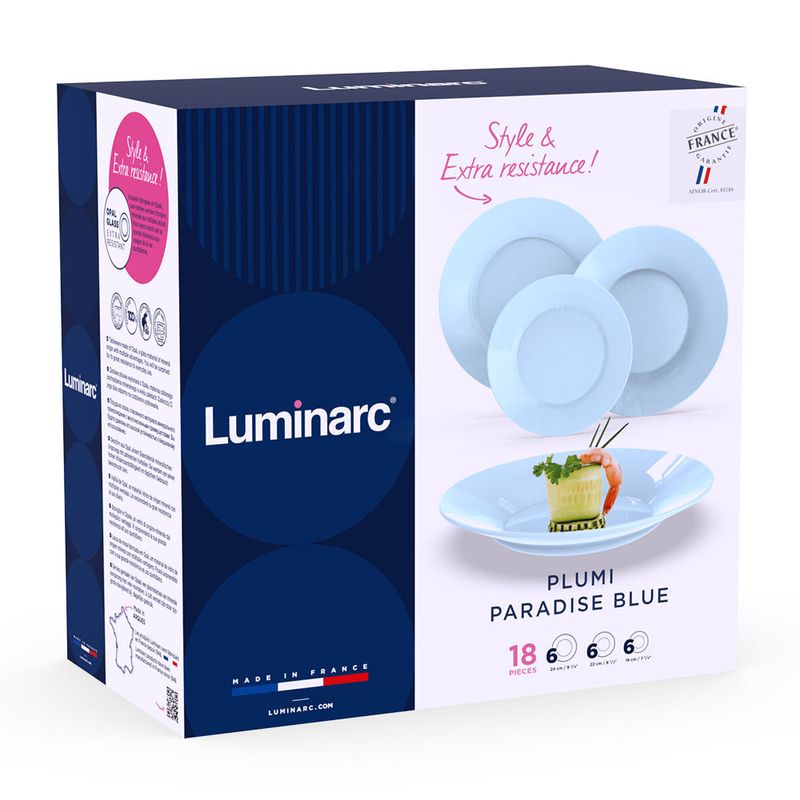 Casa si Gradina - Bucatarie si vesela - Vesela si tacamuri - Servicii de masa - Set de vesela PLUMI – Paradise Blue, 18 piese - Infinity.ro