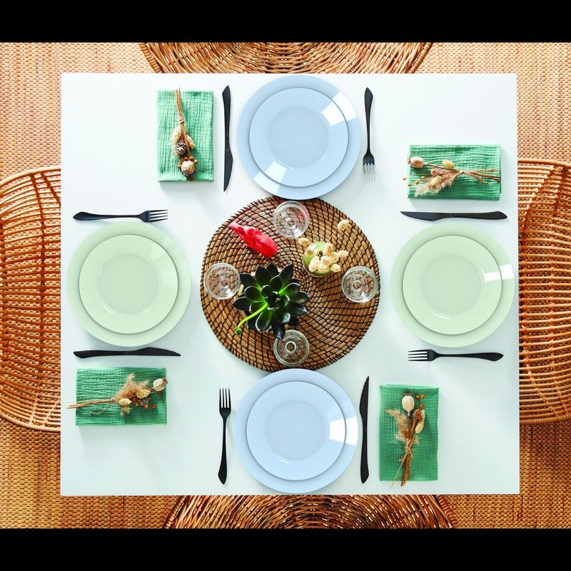 Casa si Gradina - Bucatarie si vesela - Vesela si tacamuri - Servicii de masa - Set de vesela PLUMI – Paradise Blue, 18 piese - Infinity.ro