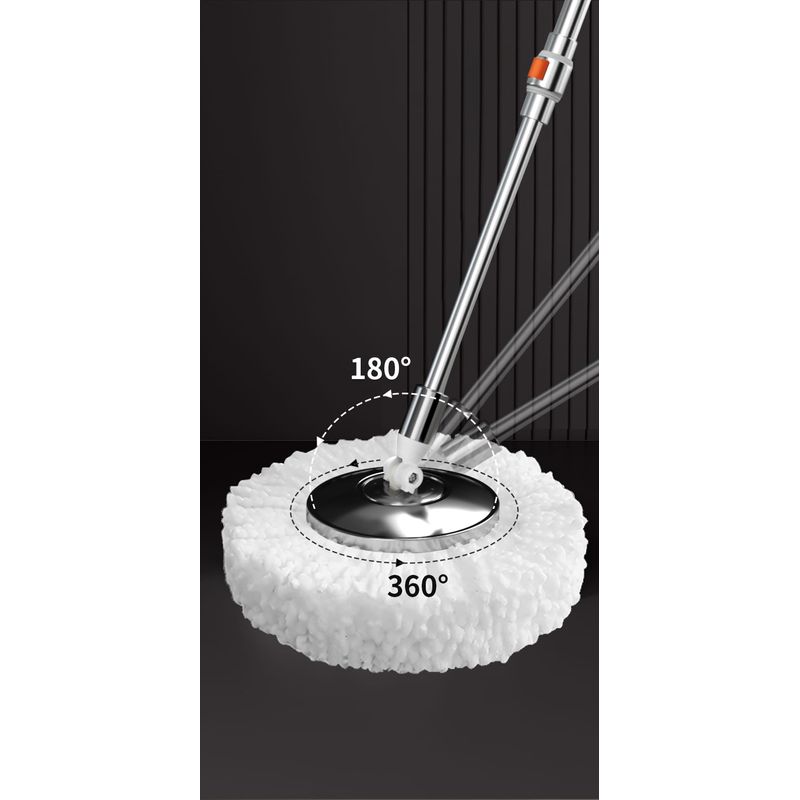 Market - Curatenie si intretinere casa - Produse menaj - Mopuri - Mop rotativ cu maner din otel inoxidabil Rosu MH07 - Infinity.ro