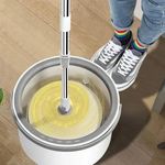 Market - Curatenie si intretinere casa - Produse menaj - Mopuri - Set mop rotativ si galeata cu compartimente separate SSM-005, Tija ajustabila - Infinity.ro