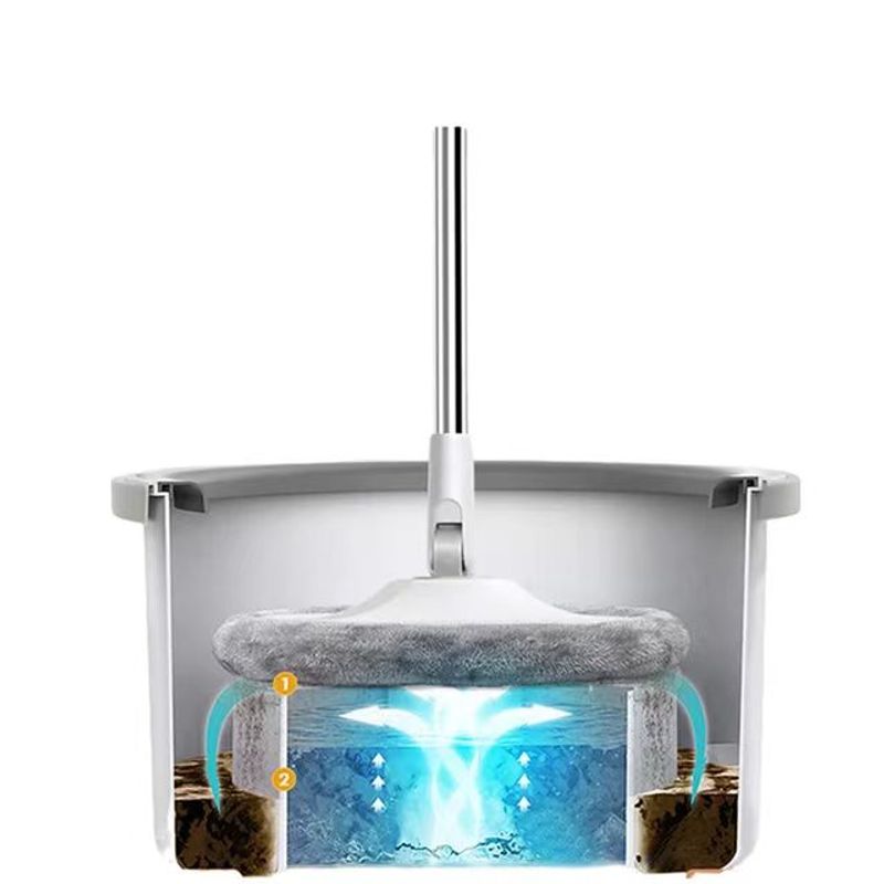 Market - Curatenie si intretinere casa - Produse menaj - Mopuri - Set mop rotativ si galeata cu compartimente separate SSM-005, Tija ajustabila - Infinity.ro