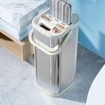 Market - Curatenie si intretinere casa - Produse menaj - Mopuri - Set galeata din otel inoxidabil cu mop plat, PB 36, Albastru - Infinity.ro