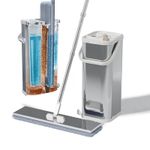 Market - Curatenie si intretinere casa - Produse menaj - Mopuri - Set galeata din otel inoxidabil cu mop plat, PB 36, Albastru - Infinity.ro