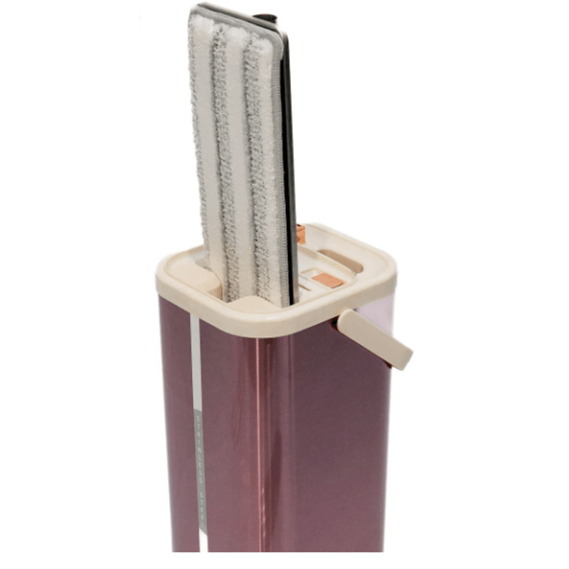 Market - Curatenie si intretinere casa - Produse menaj - Mopuri - Set galeata din otel inoxidabil cu mop plat, PB 36, Roz - Infinity.ro