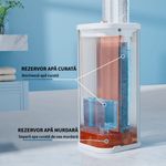 Market - Curatenie si intretinere casa - Produse menaj - Mopuri - Set galeata din otel inoxidabil cu mop plat, PB 36, Roz - Infinity.ro