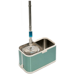 Market - Curatenie si intretinere casa - Produse menaj - Mopuri - Set cu mop rotativ si galeata din otel inoxidabil, Tija ajustabila, F7, Verde - Infinity.ro