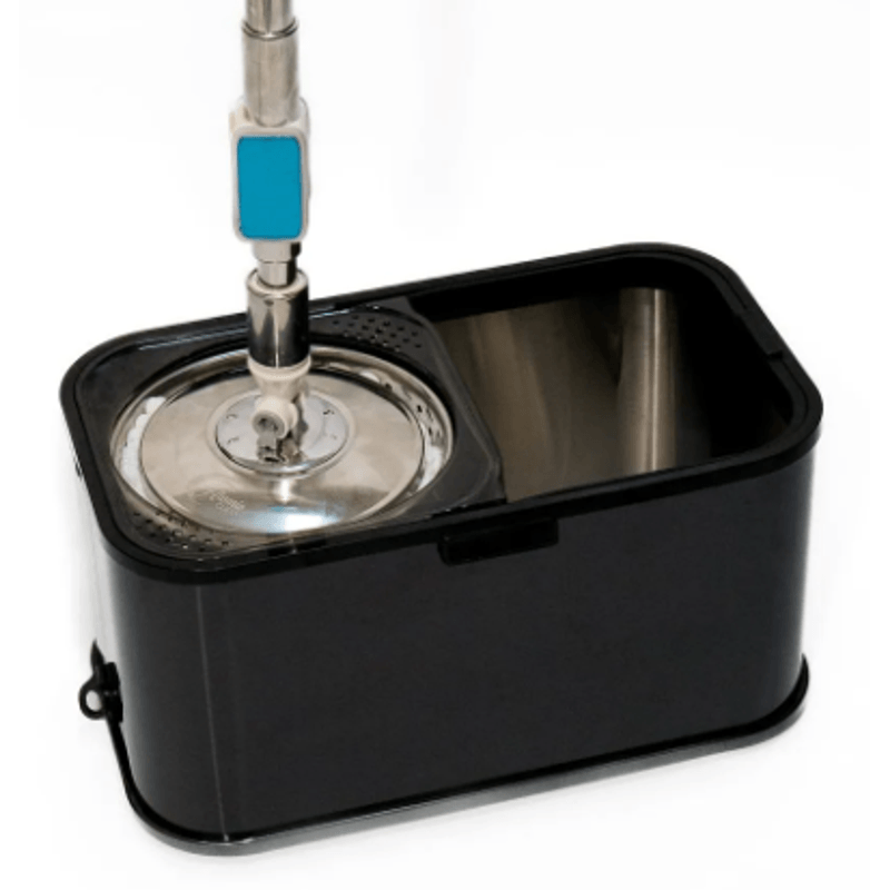 Market - Curatenie si intretinere casa - Produse menaj - Mopuri - Set cu mop rotativ si galeata din otel inoxidabil, Tija ajustabila, F7, Negru - Infinity.ro