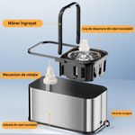 Market - Curatenie si intretinere casa - Produse menaj - Mopuri - Set cu mop rotativ si galeata din otel inoxidabil, Tija ajustabila, F7, Negru - Infinity.ro