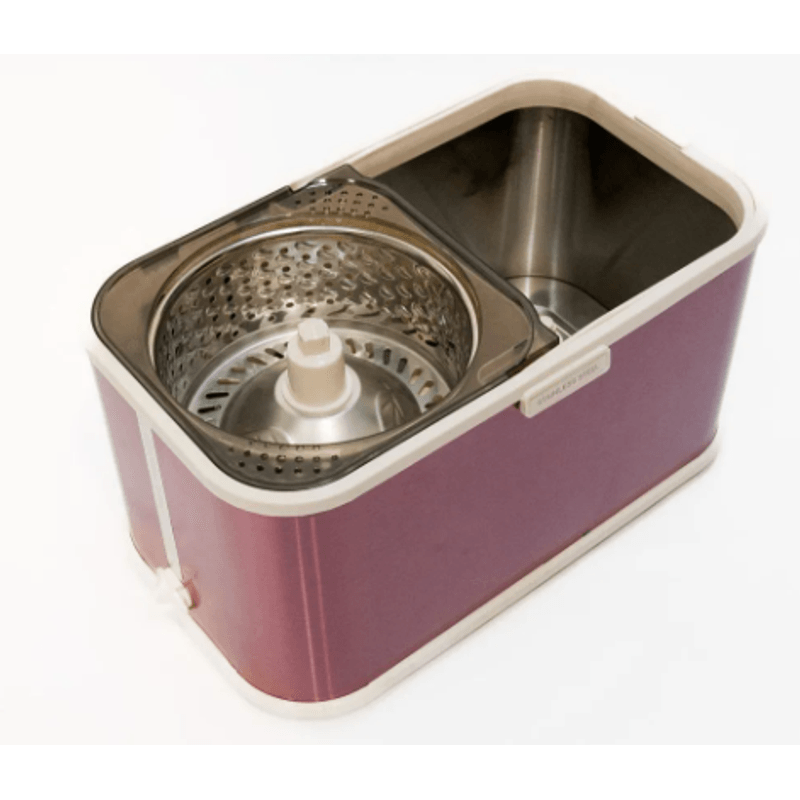 Market - Curatenie si intretinere casa - Produse menaj - Mopuri - Set cu mop rotativ si galeata din otel inoxidabil, Tija ajustabila, F7, Liliac - Infinity.ro