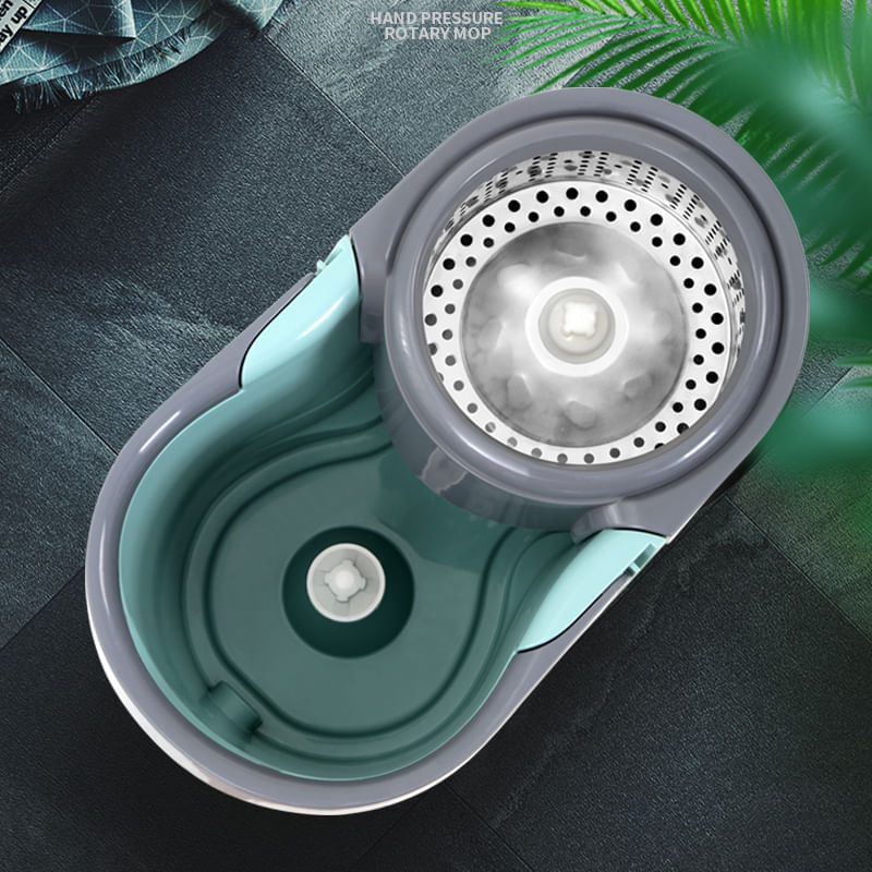 Market - Curatenie si intretinere casa - Produse menaj - Mopuri - Set cu mop rotativ si galeata, otel Inoxidabil, tija ajustabila, MS-004 - Infinity.ro