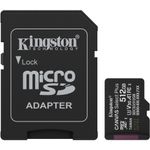TV, Audio-Video si Foto - Aparate foto si accesorii - Accesorii foto si video - Carduri memorie - Card de Memorie MicroSDXC Kingston, 512GB, Canvas Select Plus, Clasa 10 UHS Performance,U1, V10, Cu adaptor - Infinity.ro