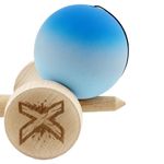 Jucarii, Copii si Bebe - Jucarii si jocuri - Jucarii & jocuri educative - Jucarii interactive - Kendama Flippy KING SIZE V3, Profesionala, Rubber Grip, Gradient Albastru/Gri, 18 cm lemn - Infinity.ro