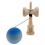 Jucarii, Copii si Bebe - Jucarii si jocuri - Jucarii & jocuri educative - Jucarii interactive - Kendama Flippy KING SIZE V3, Profesionala, Rubber Grip, Gradient Albastru/Gri, 18 cm lemn - Infinity.ro