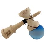 Jucarii, Copii si Bebe - Jucarii si jocuri - Jucarii & jocuri educative - Jucarii interactive - Kendama Flippy KING SIZE V3, Profesionala, Rubber Grip, Gradient Albastru/Gri, 18 cm lemn - Infinity.ro